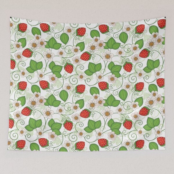 Item preview, Strawberries and Flowers designed and sold by Pink Pineapple Works.