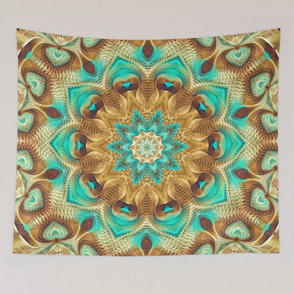 Item preview, Flower Of Life Mandala (Teal Garden) designed and sold by Mandala Of Life.