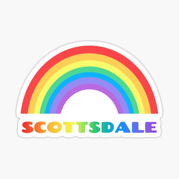 "Scottsdale LGTB Pride Rainbow" Sticker by NellexDesign Redbubble