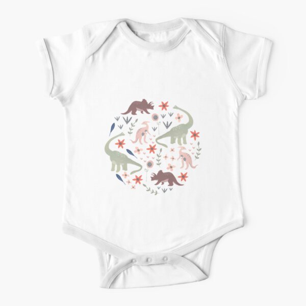 Pretty Dinos Short Sleeve Baby One-Piece