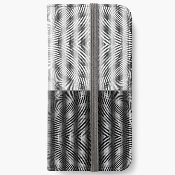 #Illustration, #pattern, #decoration, #design, abstract, black and white, monochrome, circle, geometric shape iPhone Wallet