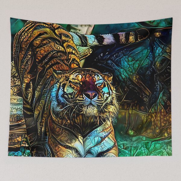 Item preview, Filigree Stained Glass Tiger designed and sold by Alyxandre.