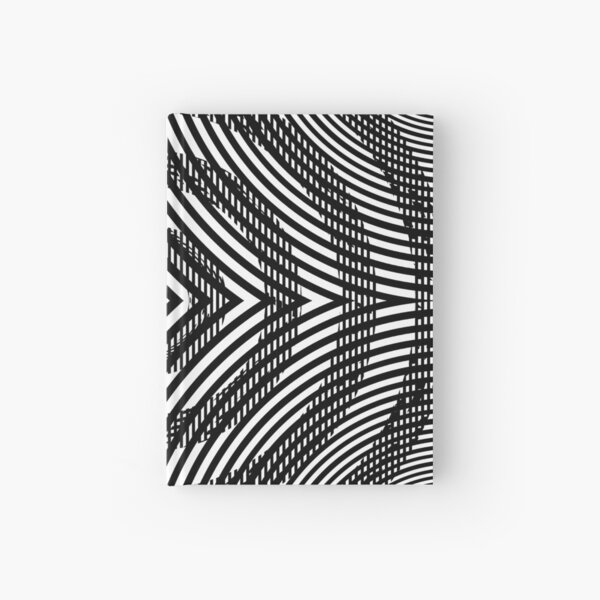 #Illustration, #pattern, #decoration, #design, abstract, black and white, monochrome, circle, geometric shape Hardcover Journal