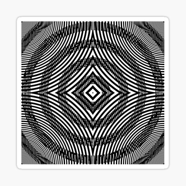 #Illustration, #pattern, #decoration, #design, abstract, black and white, monochrome, circle, geometric shape Sticker