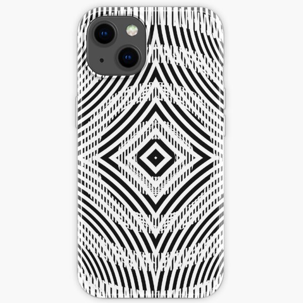 #Illustration, #pattern, #decoration, #design, abstract, black and white, monochrome, circle, geometric shape iPhone Soft Case