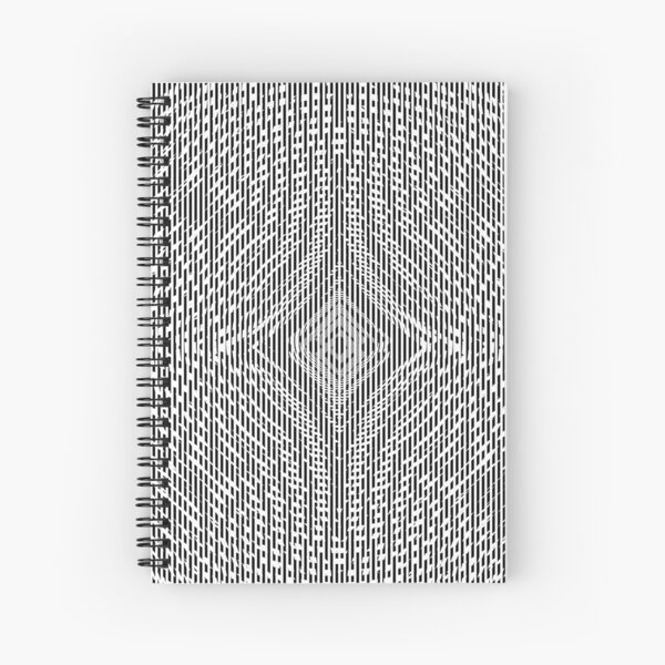 #Illustration, #pattern, #decoration, #design, abstract, black and white, monochrome, circle, geometric shape Spiral Notebook