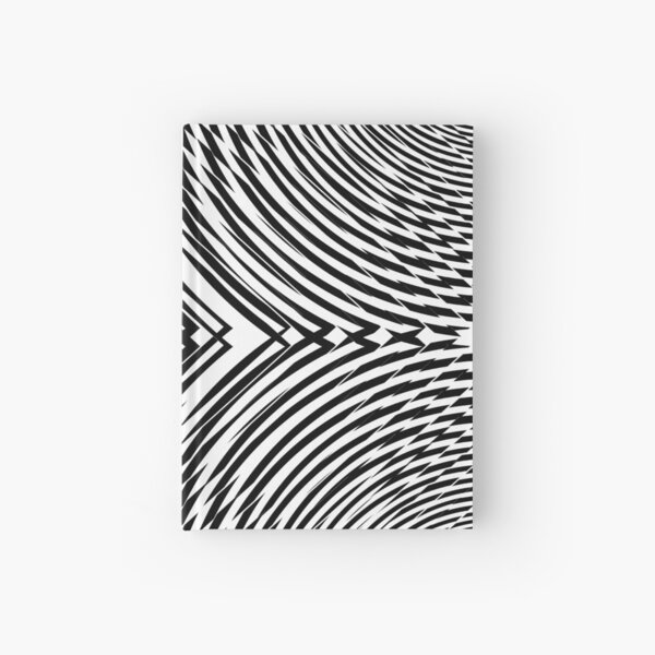 #Illustration, #pattern, #decoration, #design, abstract, black and white, monochrome, circle, geometric shape Hardcover Journal