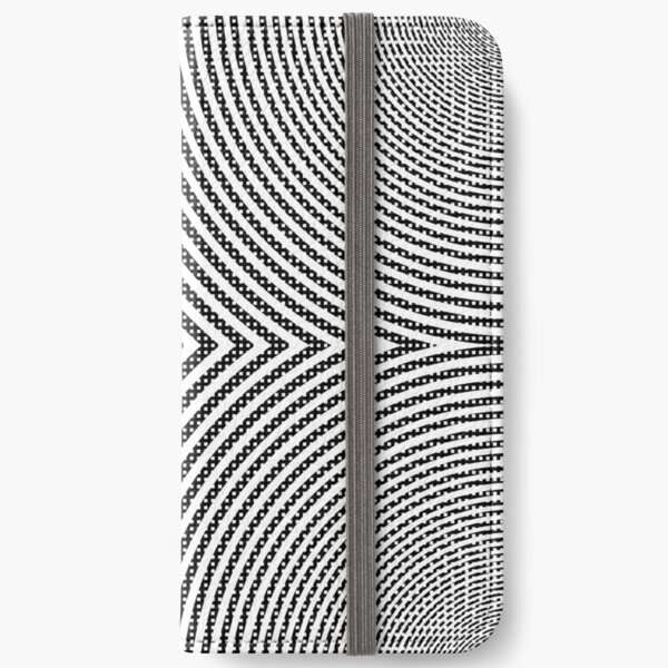 #Illustration, #pattern, #decoration, #design, abstract, black and white, monochrome, circle, geometric shape iPhone Wallet