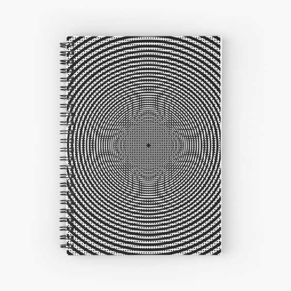 #Illustration, #pattern, #decoration, #design, abstract, black and white, monochrome, circle, geometric shape Spiral Notebook