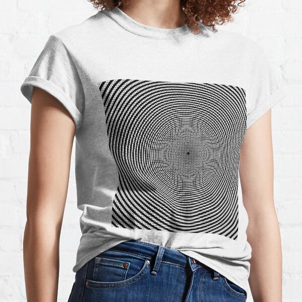 #Illustration, #pattern, #decoration, #design, abstract, black and white, monochrome, circle, geometric shape Classic T-Shirt