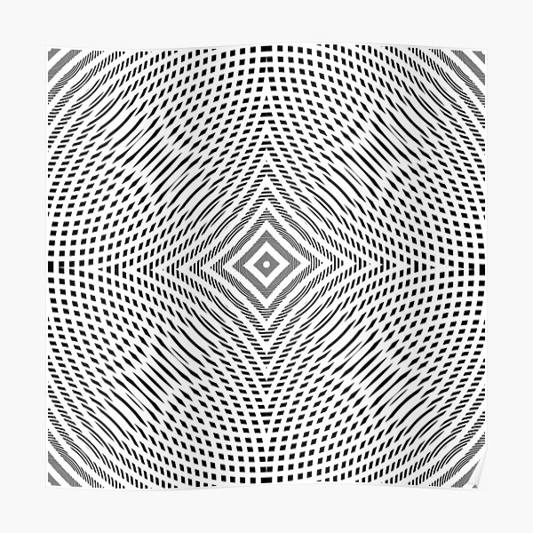 #Illustration, #pattern, #decoration, #design, abstract, black and white, monochrome, circle, geometric shape Poster