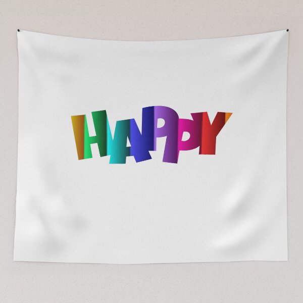 Item preview, Be happy! Word art in rainbow style designed and sold by BrunoWeicker.