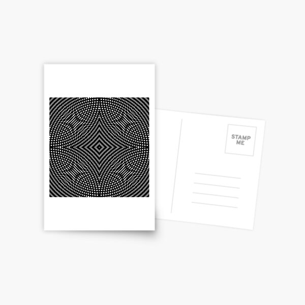 #Illustration, #pattern, #decoration, #design, abstract, black and white, monochrome, circle, geometric shape Postcard