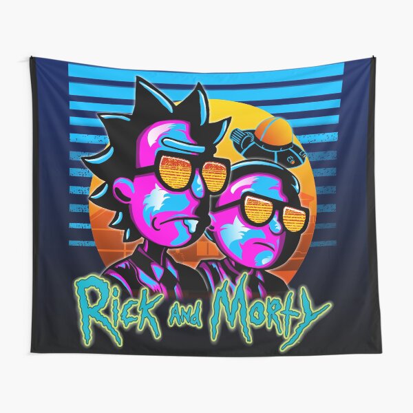 Rick and Morty Outrun Style Poster Print Art Tapestry