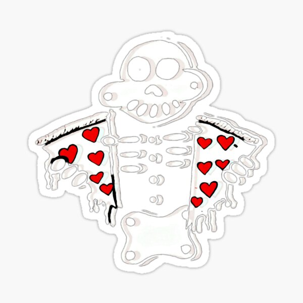 Zanoskull Pizza My Heart Sticker