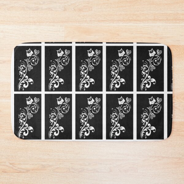 Item preview, Owl on a Branch Pattern (White on Black)  designed and sold by aldona.