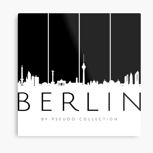 Skyline Berlin Black Metal Print