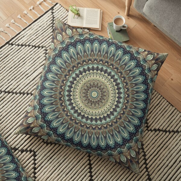 Flower Of Life Mandala (Boho Soul) Floor Pillow