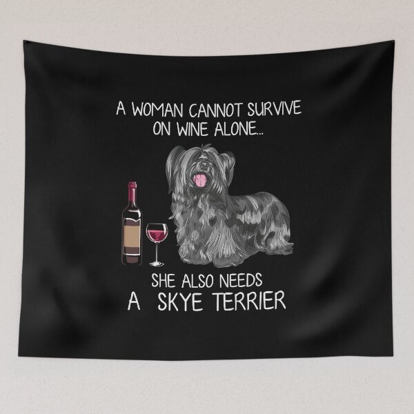 Item preview, Skye Terrier and wine Funny dog designed and sold by TeeDoozy.