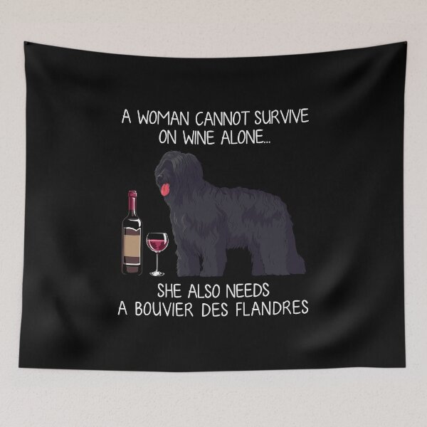 Item preview, Bouvier Des Flanders and wine Funny dog designed and sold by TeeDoozy.