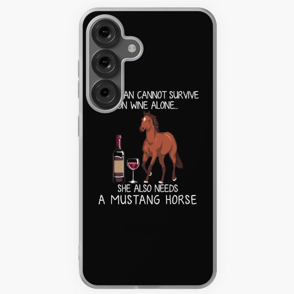 Aperçu de l'œuvre Un cheval Mustang et du vin Cheval drôle créée et vendue par TeeDoozy.