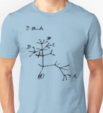 Darwin I Think Tree (Black) Unisex T-Shirt