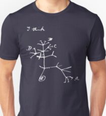 Darwin I Think Tree (White) Unisex T-Shirt