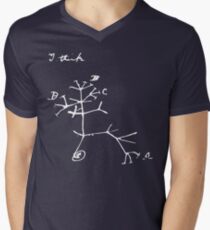 Darwin I Think Tree (White) Men's V-Neck T-Shirt