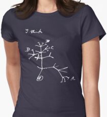 Darwin I Think Tree (White) Women's Fitted T-Shirt