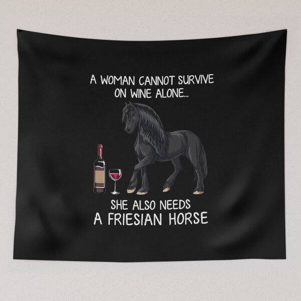 Item preview, Friesian horse and wine funny horse designed and sold by TeeDoozy.