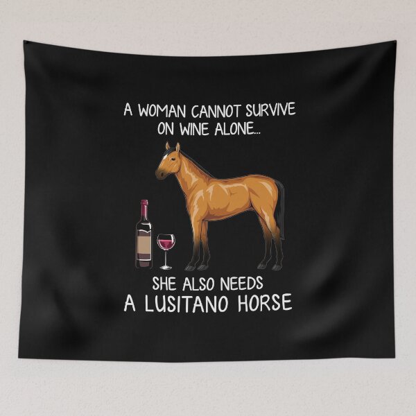 Item preview, Lusitano horse and wine funny horse designed and sold by TeeDoozy.