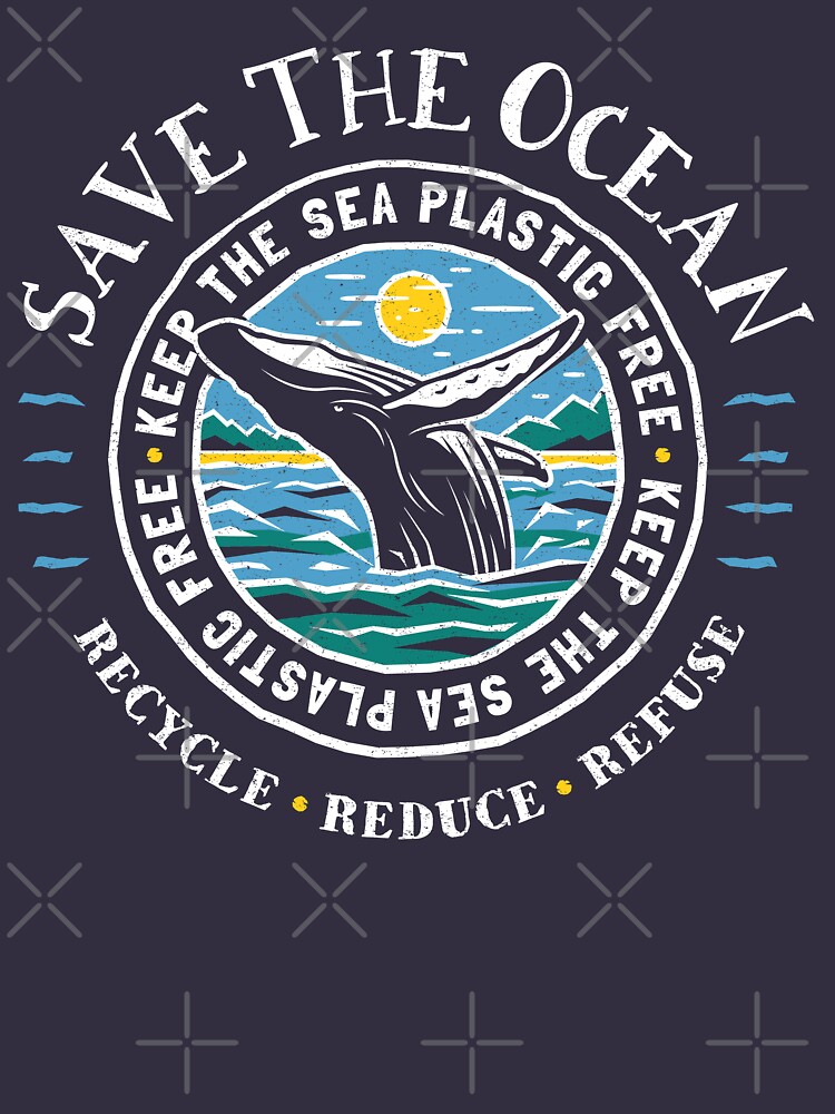 Save The Ocean - Keep the Sea Plastic Free - Humpback Whale by Bangtees