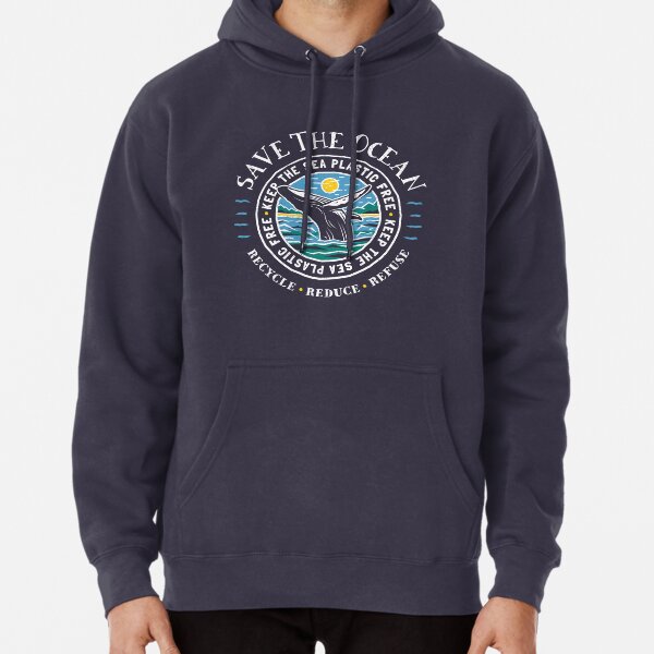Save The Ocean - Keep the Sea Plastic Free - Humpback Whale Pullover Hoodie
