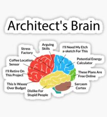 Funny Architect's Brain Architecture Students Gifts Sticker