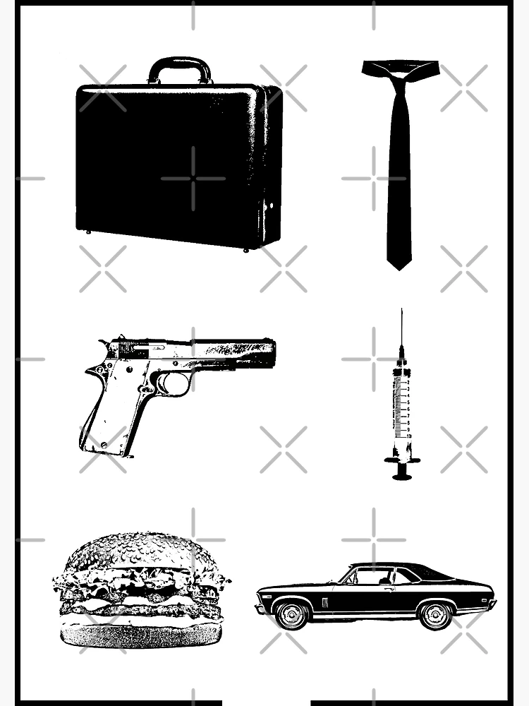 Poster Pulp Fiction Black and White Guns 158x53cm