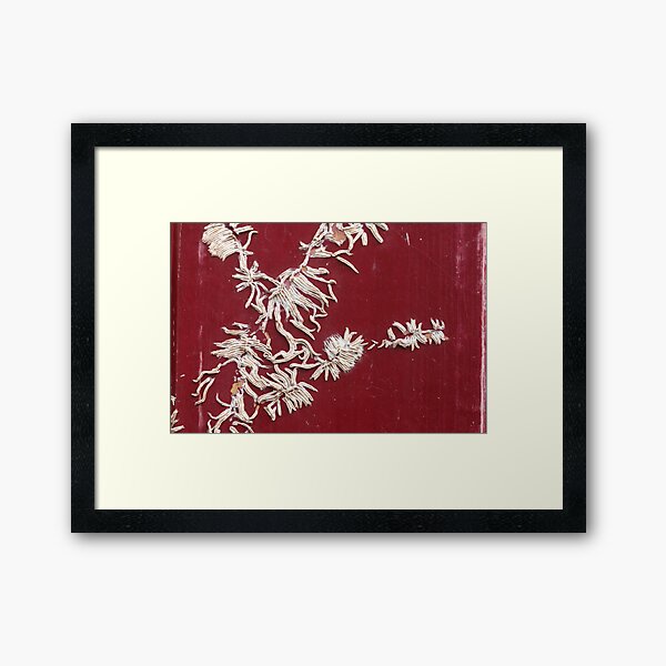 white calligraphy Framed Art Print