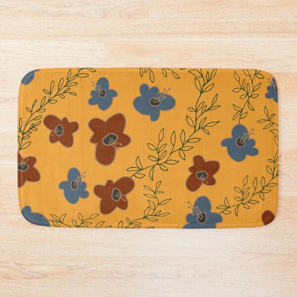 Item preview, Trendy Blue and Red Poppy Flowers on Orange Background designed and sold by infinitygrafix.