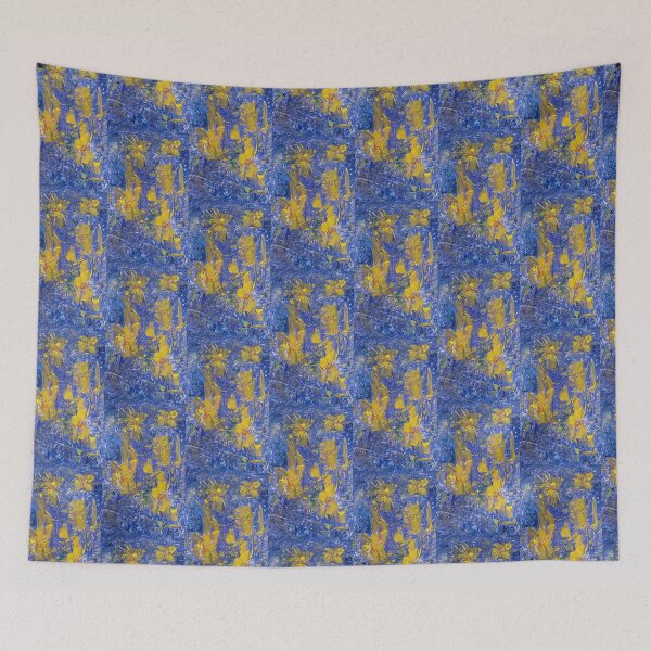Item preview, Abstract Yellow on Blue K designed and sold by kaleidimo.