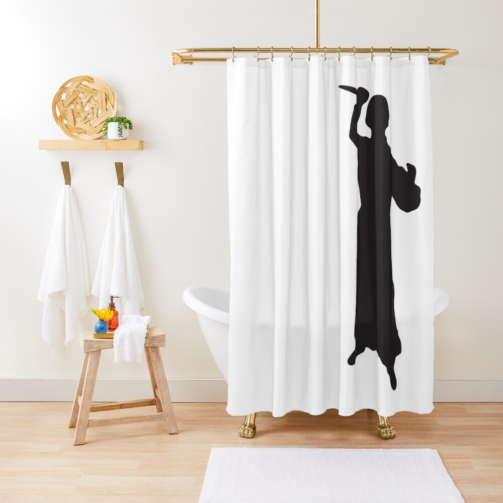 "Psycho with Knife Silhouette (Shower Curtain)" Shower Curtain for Sale