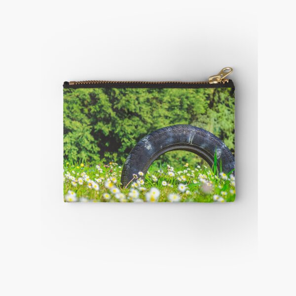 Item preview, tire summer daisy field green grass spring car showroom background  designed and sold by fineartitalia.