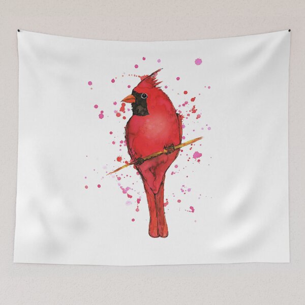 Item preview, A Northern cardinal bird watercolor designed and sold by Bwiselizzy.