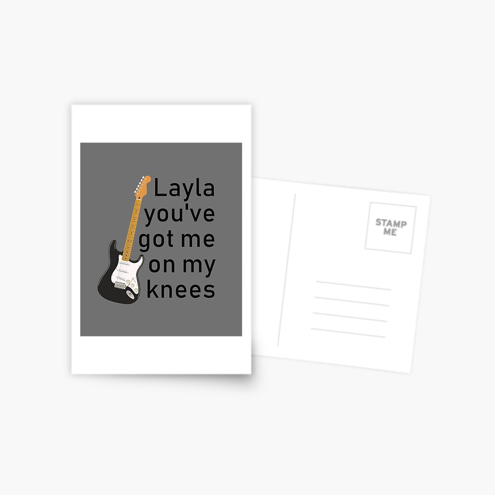 Eric Clapton Layla Lyrics Stratocaster Design Greeting Card By Getitgiftit Redbubble