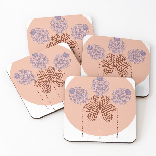 Item preview, Purple damask red wine flower and dots beige background designed and sold by Lilith-Designs.