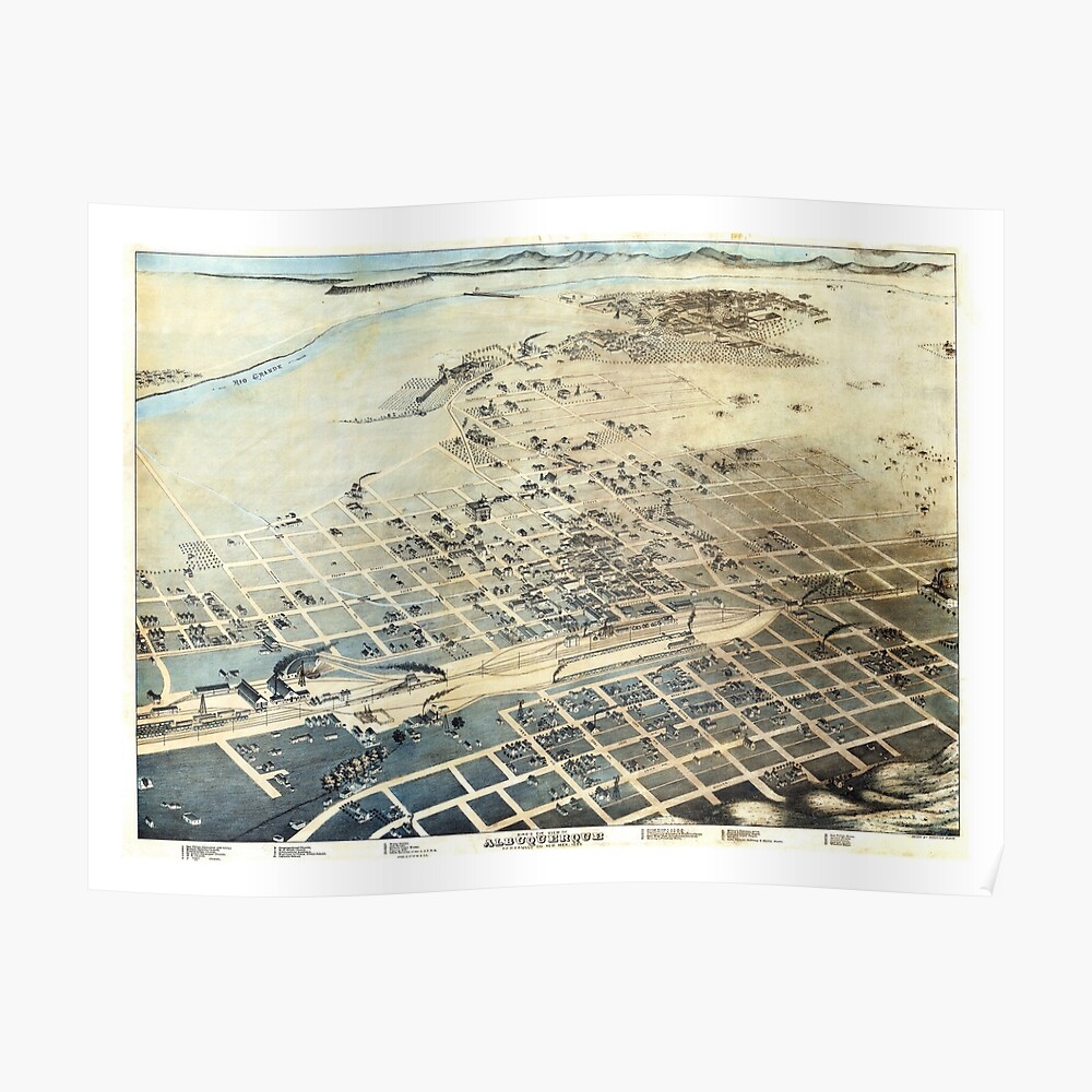 Vintage Albuquerque Nm Map 1886 Tapestry By Bravuramedia
