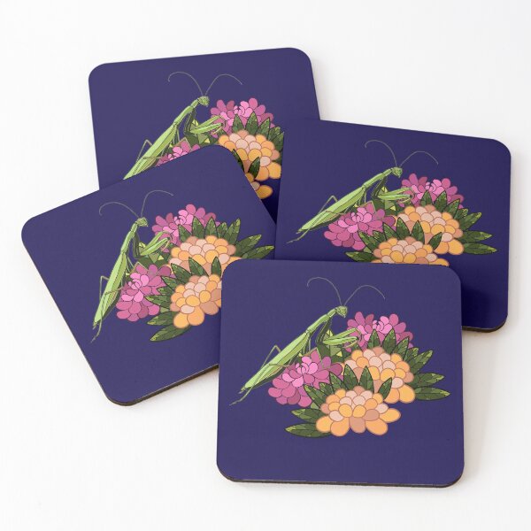 Item preview, Praying mantis resting on peony flowers designed and sold by patternsbymira.