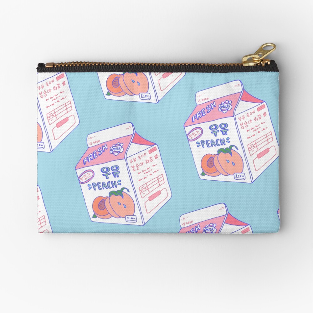 Peach Milk Carton Zipper Pouch
