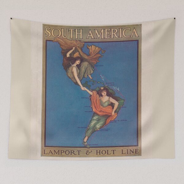 Item preview, Vintage North and South America Illustrative Map (1912) designed and sold by BravuraMedia.