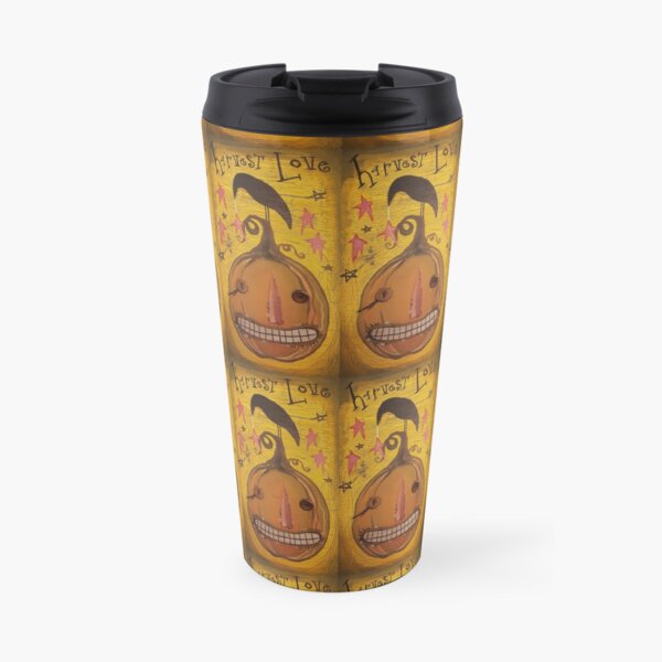 "Harvest Love" Pumpkin and Crow Travel Mug