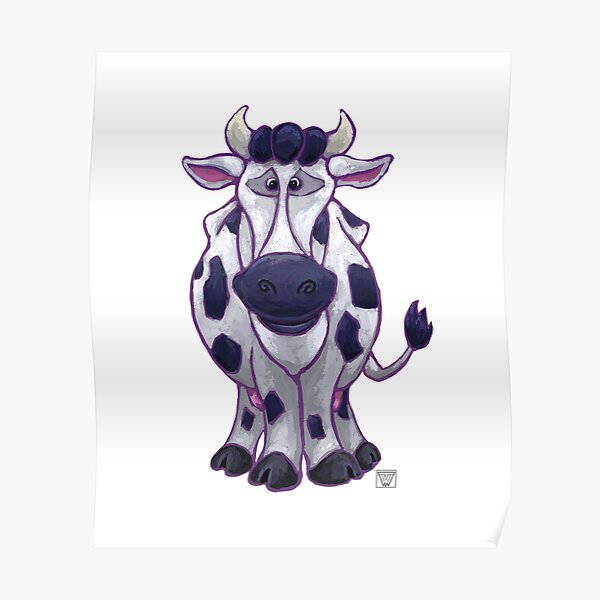 Animal Parade Cow Silhouette Poster