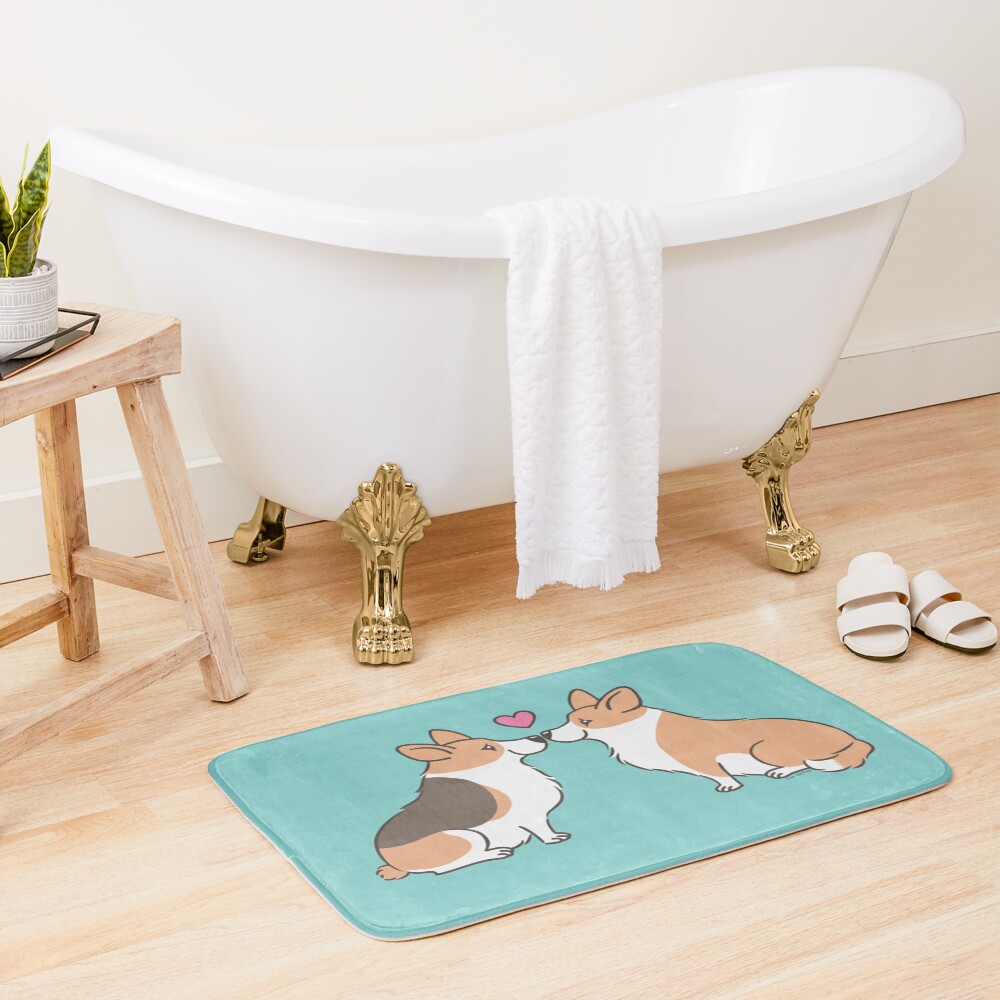 Corgi Love Bath Mat